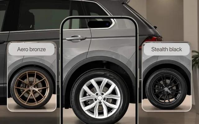 A new wheel rendered on a customer's actual car