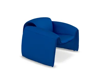 Blue Wrap Armchair, generated from the photos on the left — opens in the live 3D & AR viewer