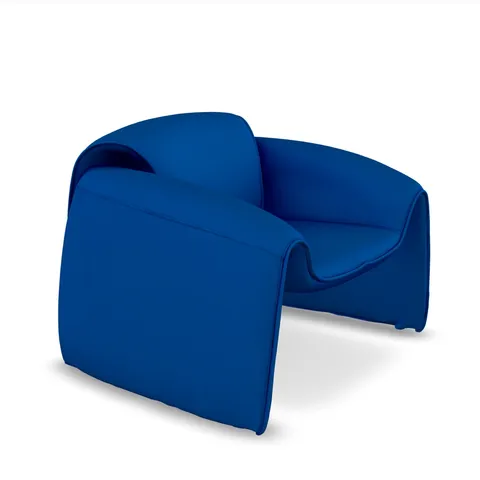 Blue wrap armchair generated as a 3D model from six photos