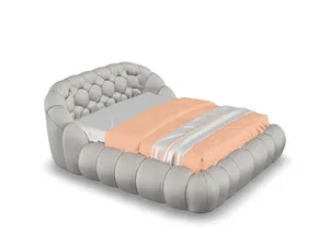 Bouclé Platform Bed, generated from 6 product photos — opens in the live 3D & AR viewer