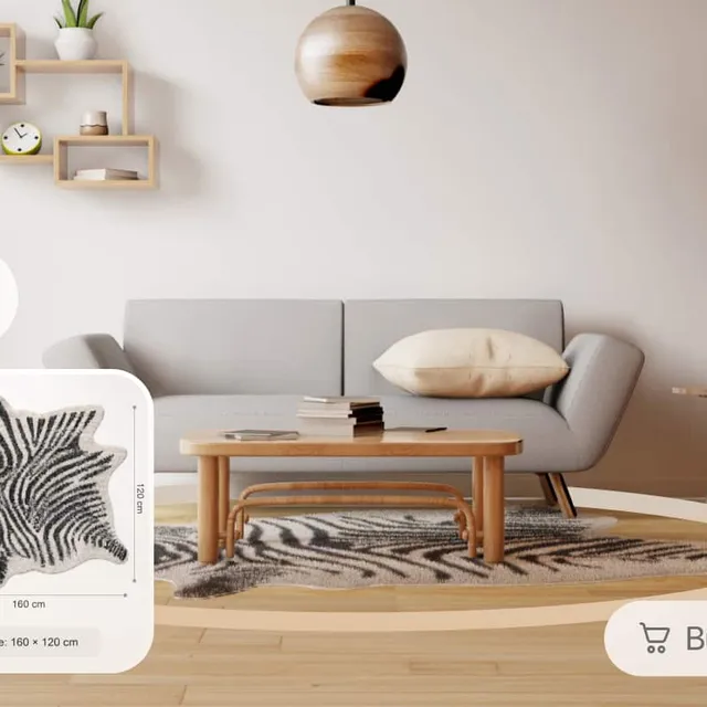 AR rug preview launched from a product page