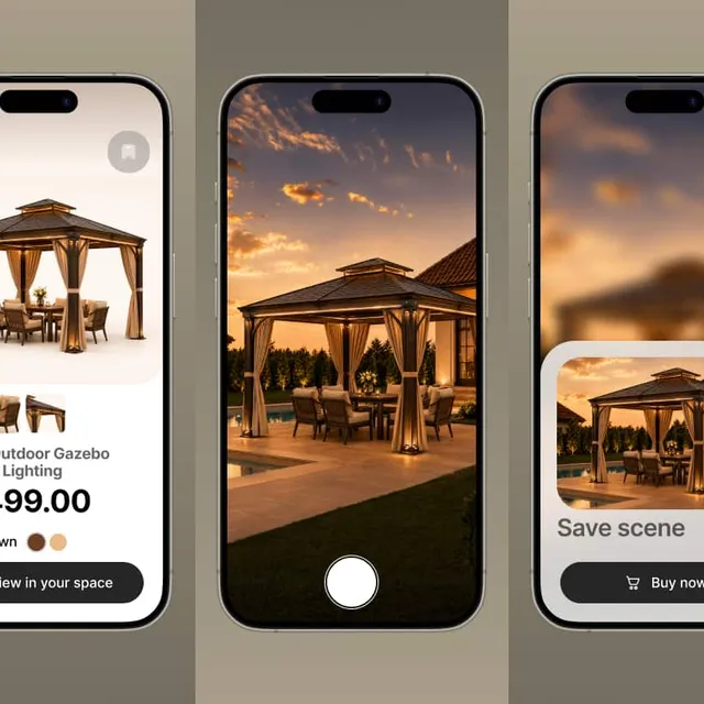 A saved AR scene used for sales follow-up after a customer visit
