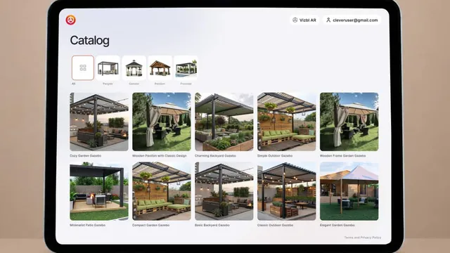 A branded catalog app on an iPad