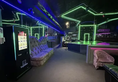 A VapeTM vending machine installed in a bar lounge