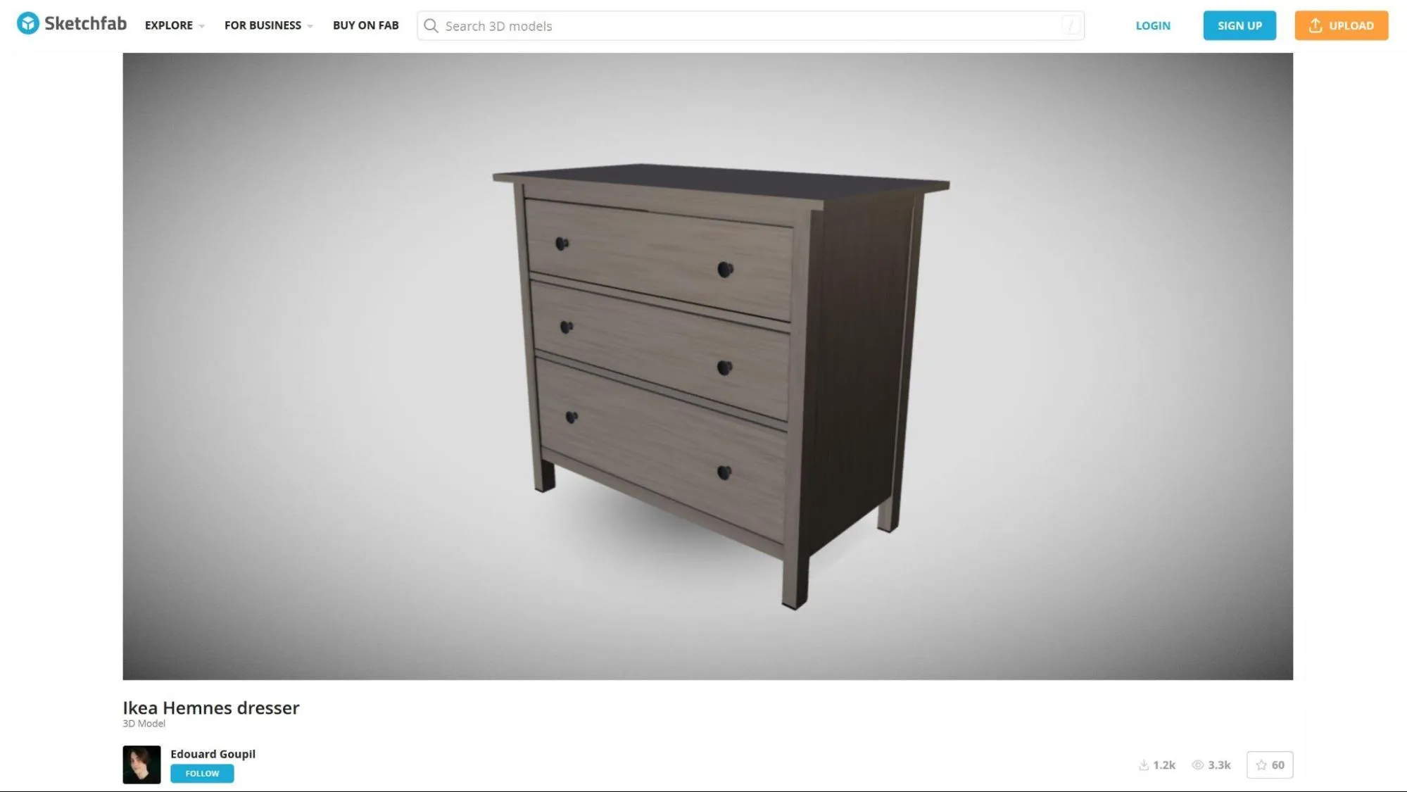 Sketchfab is the most popular 3D stock platform, with both free and paid models.
