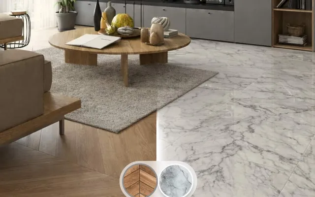Final finishes overlaid in AR on an unfinished room from an iPad