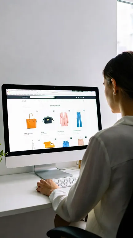 A shopper browsing an online store on a desktop computer