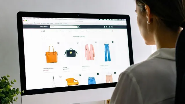 A shopper browsing an online store on a desktop monitor