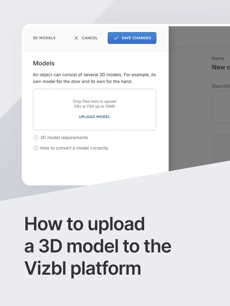 How to upload a 3D model to the Vizbl platform