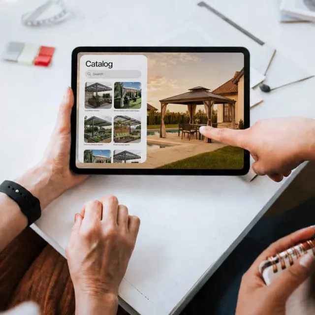 An oversized product previewed at actual size in the customer environment