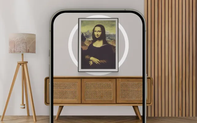 Wall Art app: artwork previewed on a real wall