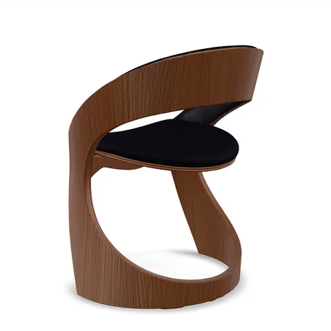 Walnut sculptural chair generated as a 3D model from six photos