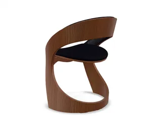 Walnut Sculptural Chair, generated from the photos on the left — opens in the live 3D & AR viewer